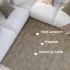 Kurzflor Teppich Rund Sand Beige aus Schurwolle "Hamptons THIRTYSEVEN" WECONhome
