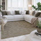 Kurzflor Teppich Sand Beige aus Schurwolle "Hamptons THIRTYSEVEN" WECONhome