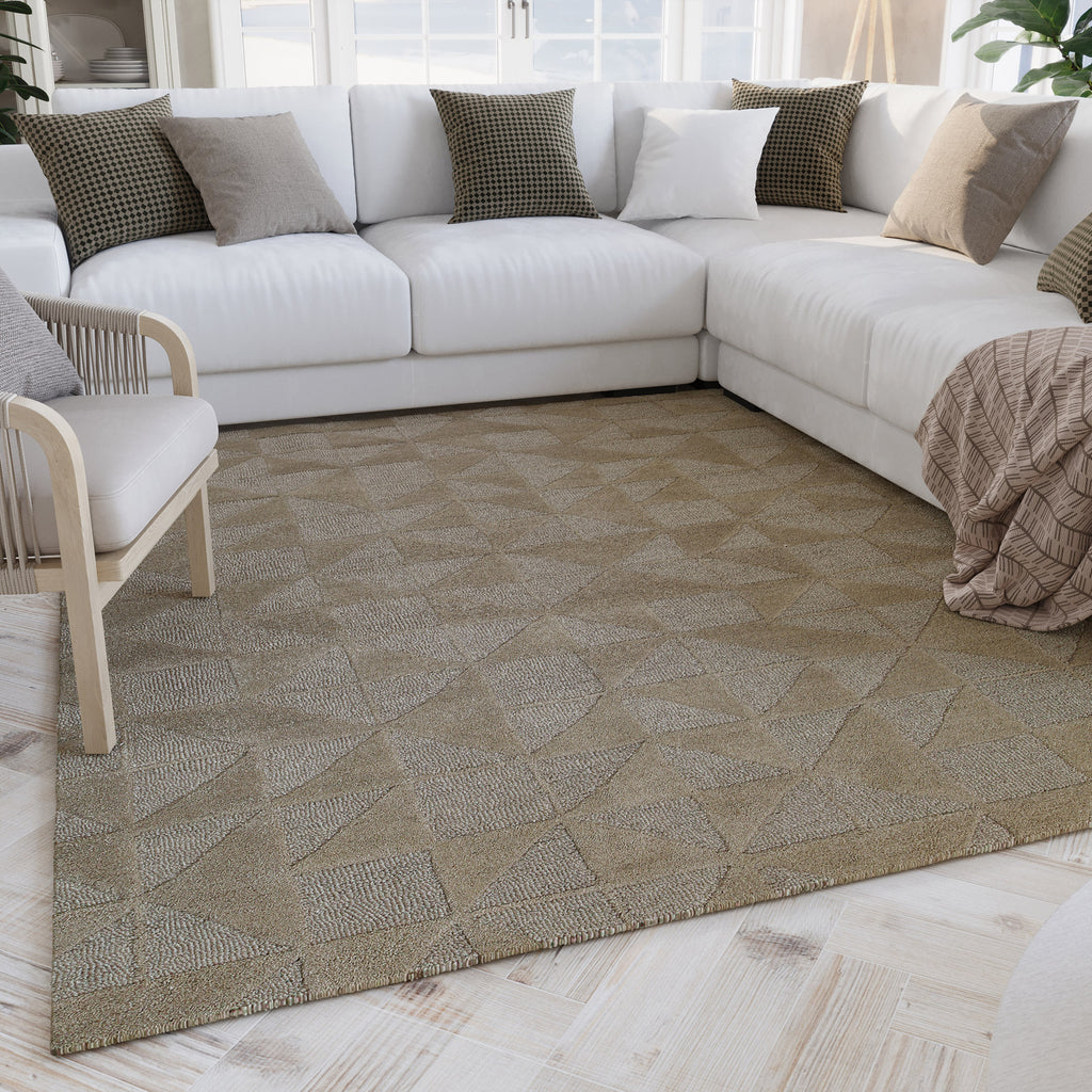 Kurzflor Teppich Sand Beige aus Schurwolle "Hamptons THIRTYSEVEN" WECONhome