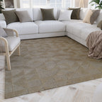 Kurzflor Teppich Sand Beige aus Schurwolle "Hamptons THIRTYSEVEN" WECONhome
