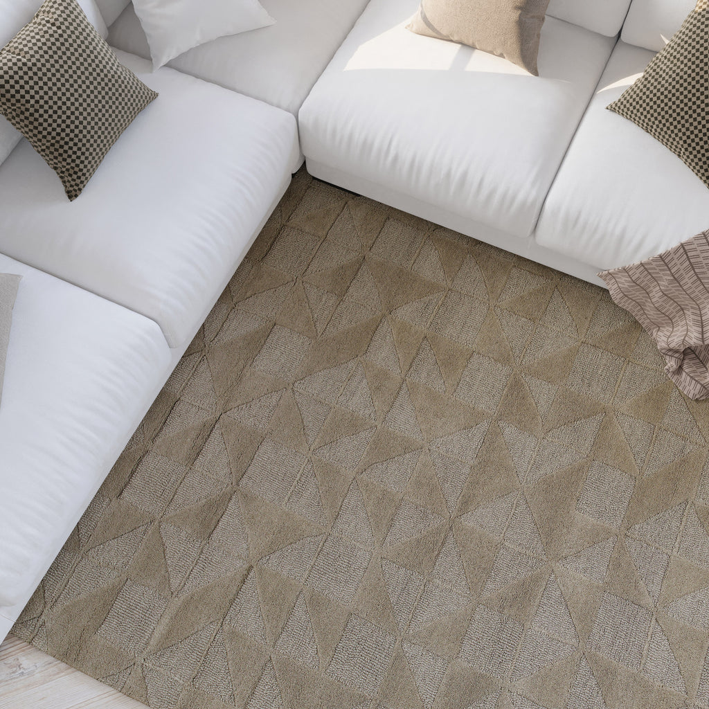 Kurzflor Teppich Sand Beige aus Schurwolle "Hamptons THIRTYSEVEN" WECONhome