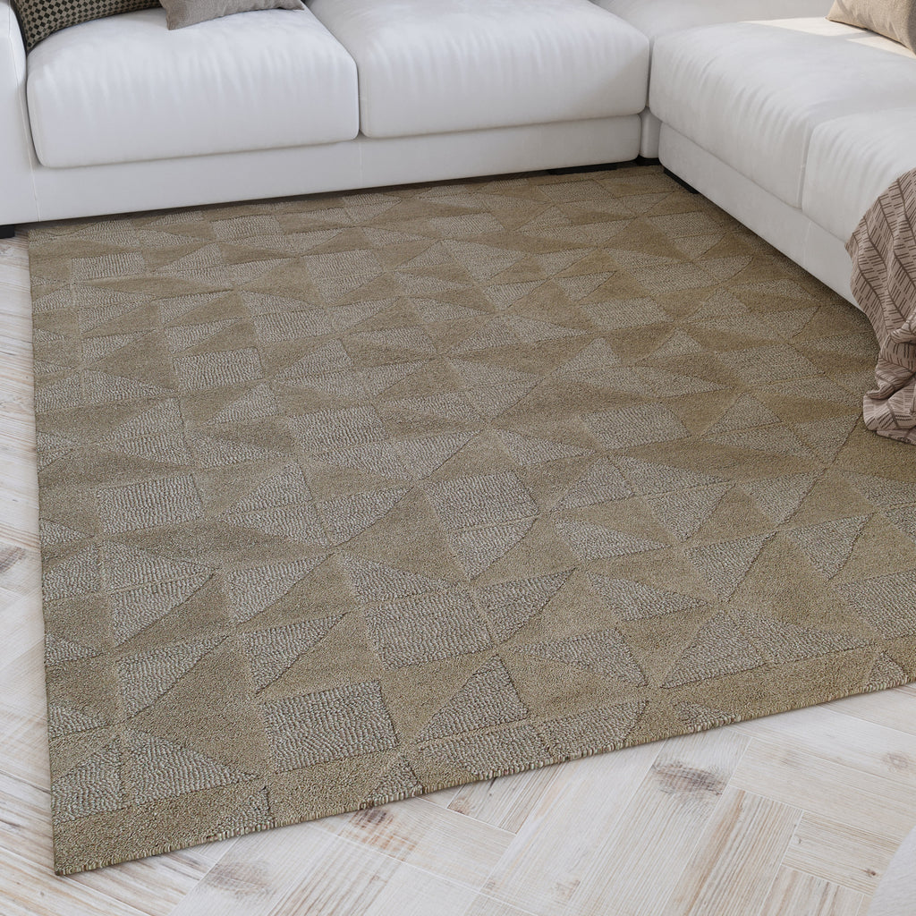 Kurzflor Teppich Sand Beige aus Schurwolle "Hamptons THIRTYSEVEN" WECONhome