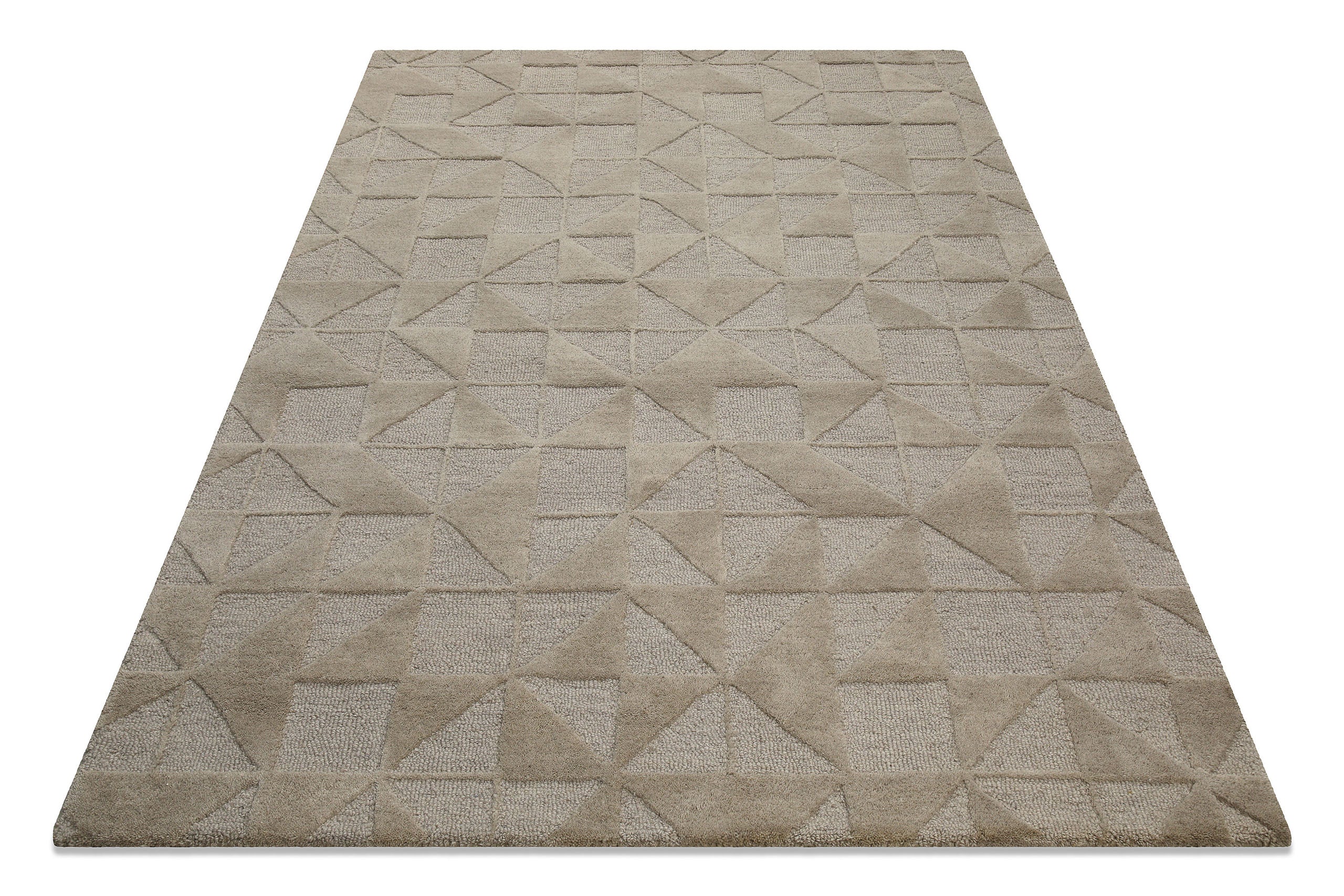 Kurzflor Teppich Sand Beige aus Schurwolle "Hamptons THIRTYSEVEN" WECONhome