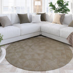 Kurzflor Teppich Rund Sand Beige aus Schurwolle "Hamptons THIRTYSEVEN" WECONhome