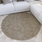 Kurzflor Teppich Rund Sand Beige aus Schurwolle "Hamptons THIRTYSEVEN" WECONhome