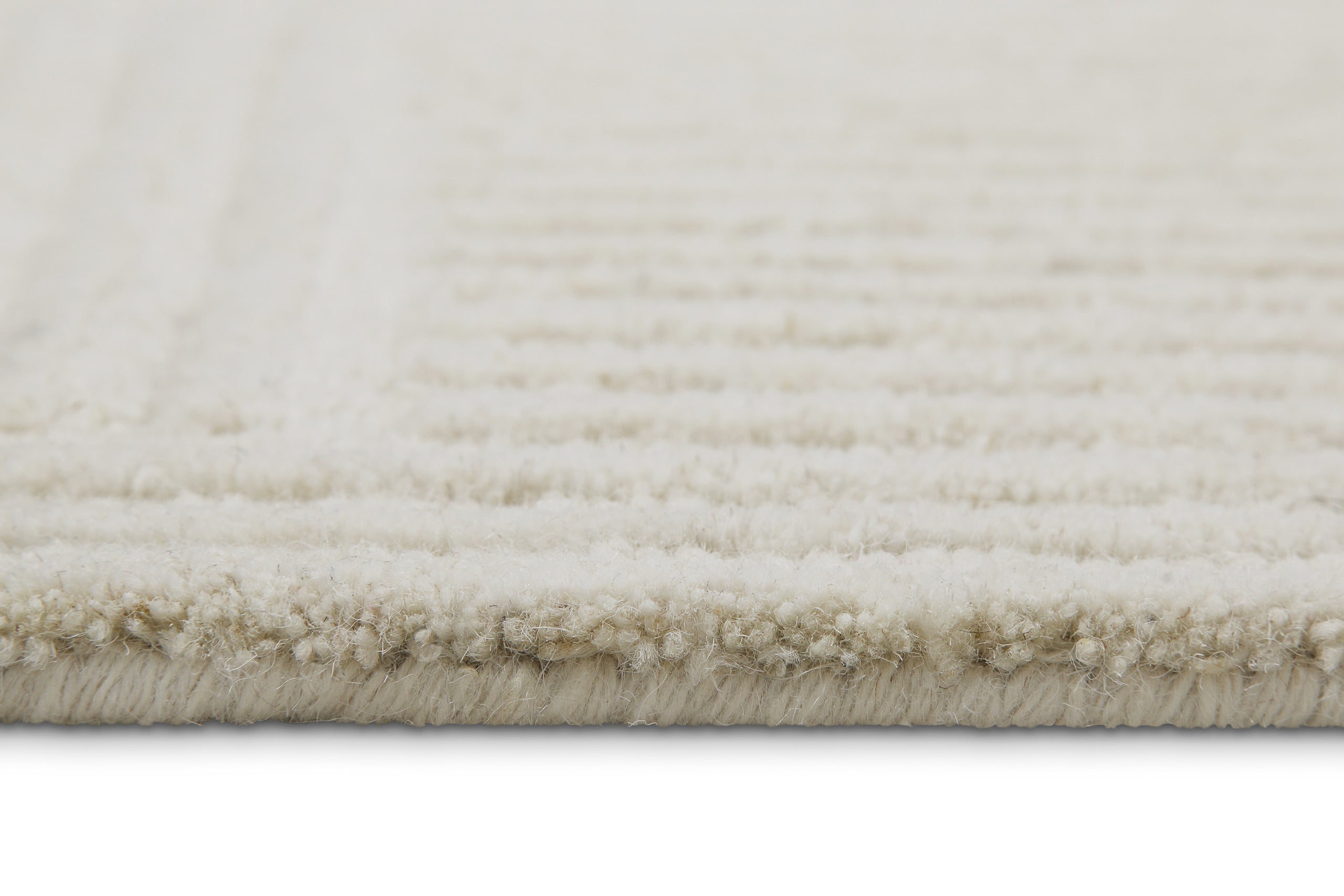 Kurzflor Teppich Creme Weiß aus Schurwolle "Hamptons THIRTYSIX" WECONhome