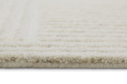 Kurzflor Teppich Rund Creme Weiß aus Schurwolle "Hamptons THIRTYSIX" WECONhome