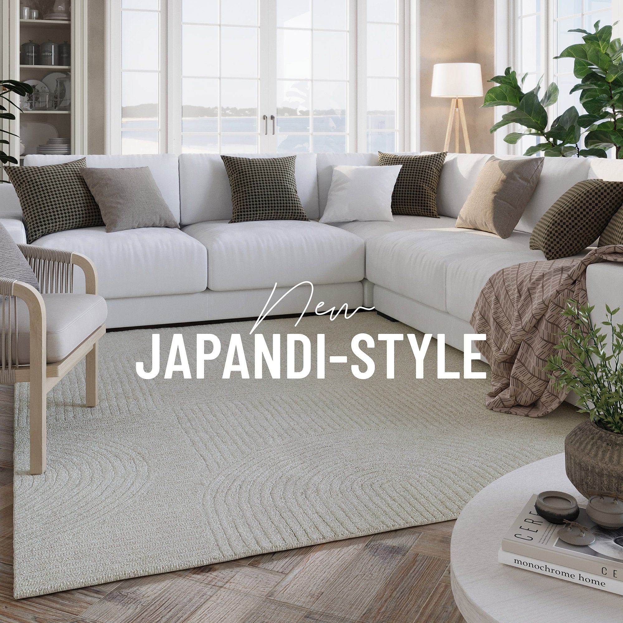 Kurzflor Teppich Creme Weiß aus Schurwolle "Hamptons THIRTYSIX" WECONhome