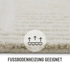 Kurzflor Teppich Creme Weiß aus Schurwolle "Hamptons THIRTYSIX" WECONhome
