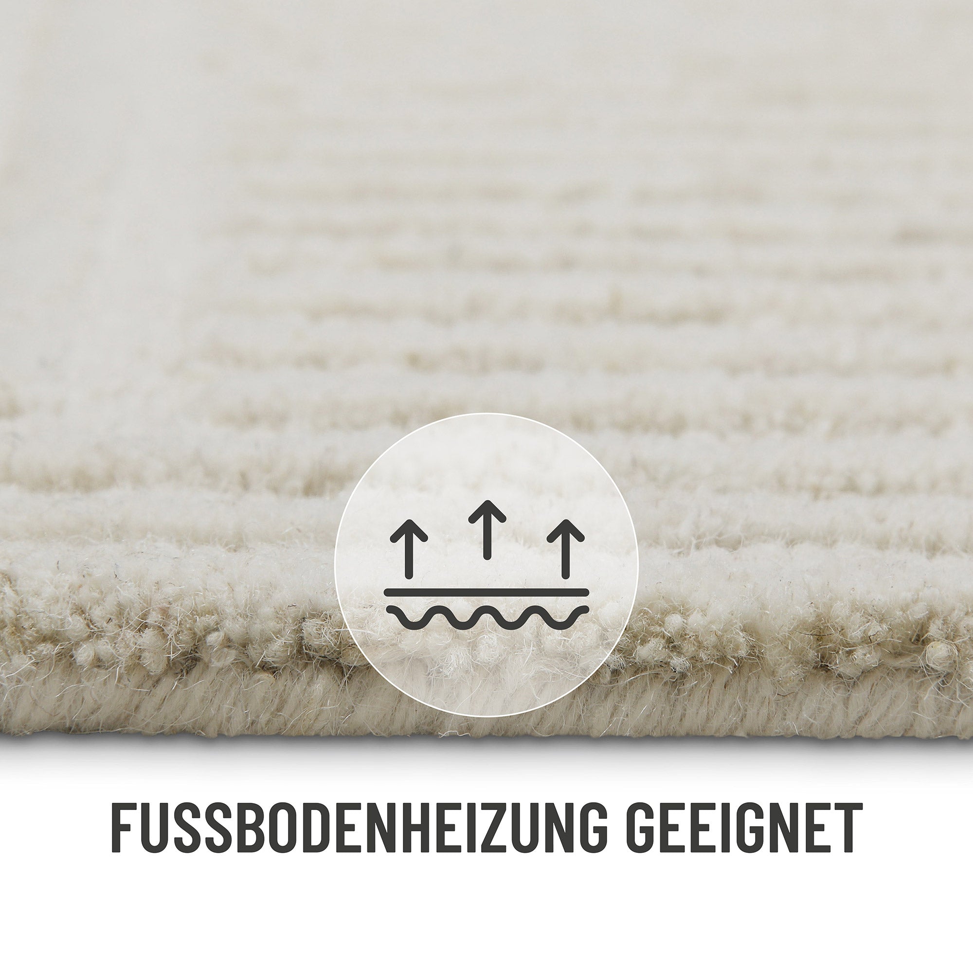 Kurzflor Teppich Rund Creme Weiß aus Schurwolle "Hamptons THIRTYSIX" WECONhome