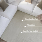 Kurzflor Teppich Creme Weiß aus Schurwolle "Hamptons THIRTYSIX" WECONhome