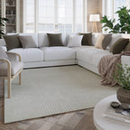 Kurzflor Teppich Creme Weiß aus Schurwolle "Hamptons THIRTYSIX" WECONhome