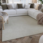 Kurzflor Teppich Creme Weiß aus Schurwolle "Hamptons THIRTYSIX" WECONhome