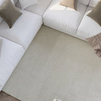 Kurzflor Teppich Creme Weiß aus Schurwolle "Hamptons THIRTYSIX" WECONhome