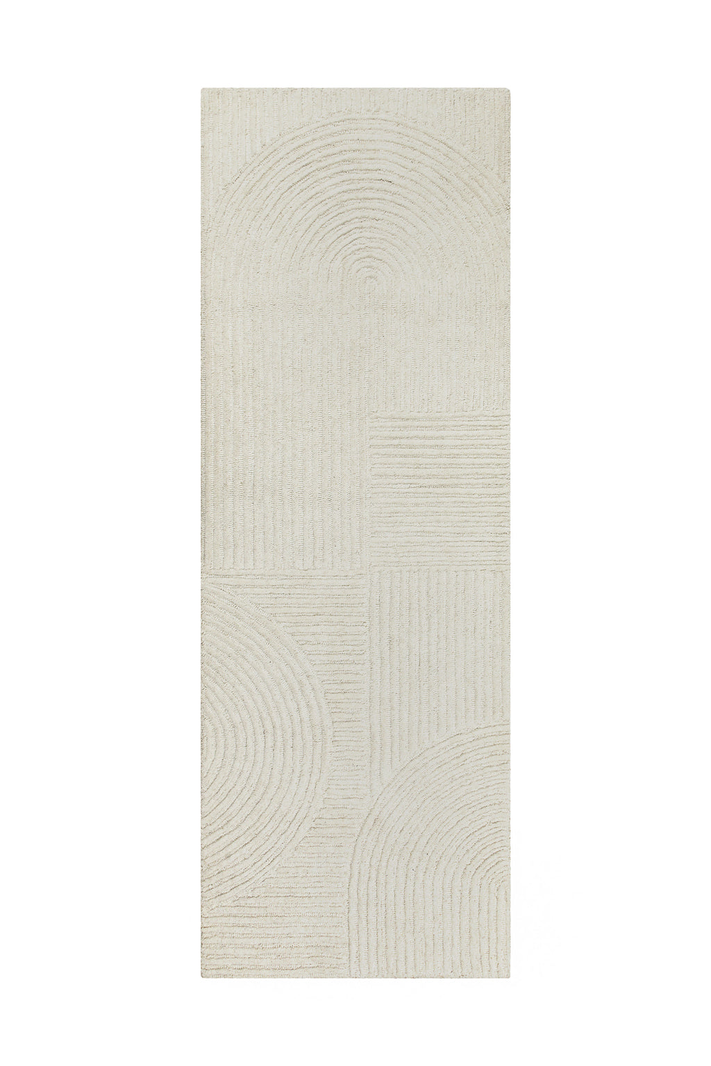Kurzflor Teppich Creme Weiß aus Schurwolle "Hamptons THIRTYSIX" WECONhome