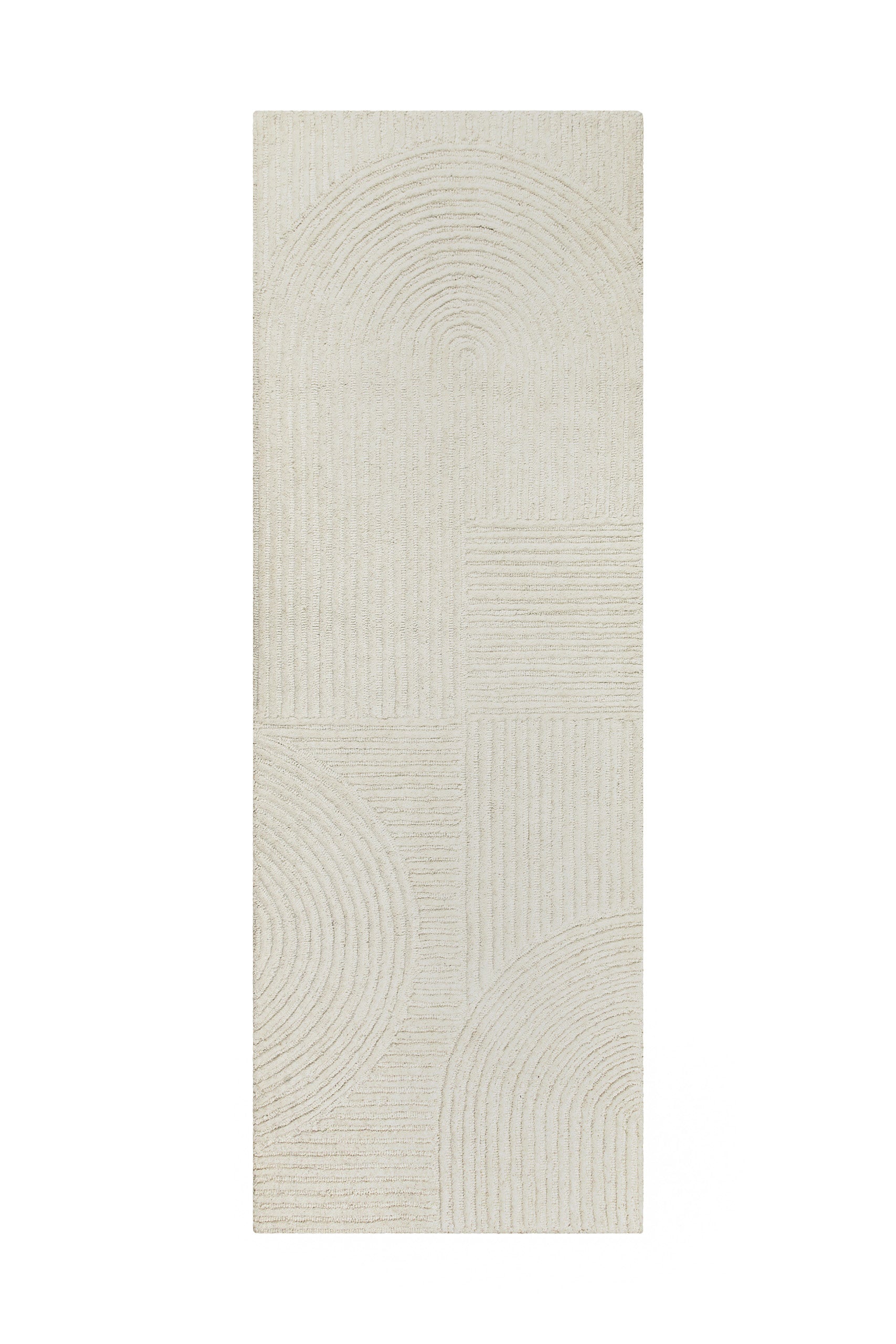 Kurzflor Teppich Creme Weiß aus Schurwolle "Hamptons THIRTYSIX" WECONhome