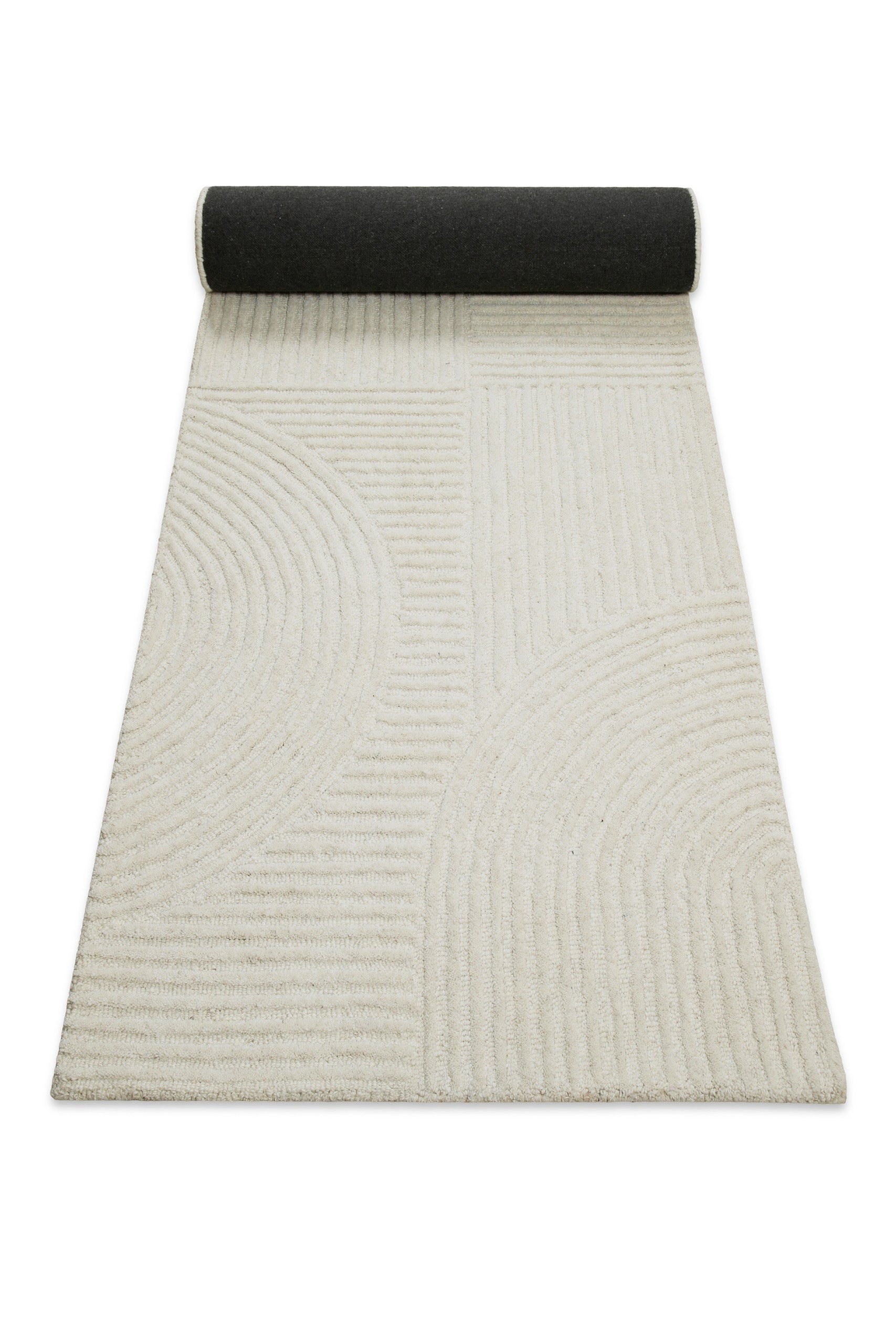 Kurzflor Teppich Creme Weiß aus Schurwolle "Hamptons THIRTYSIX" WECONhome