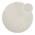 Kurzflor Teppich Rund Creme Weiß aus Schurwolle "Hamptons THIRTYSIX" WECONhome