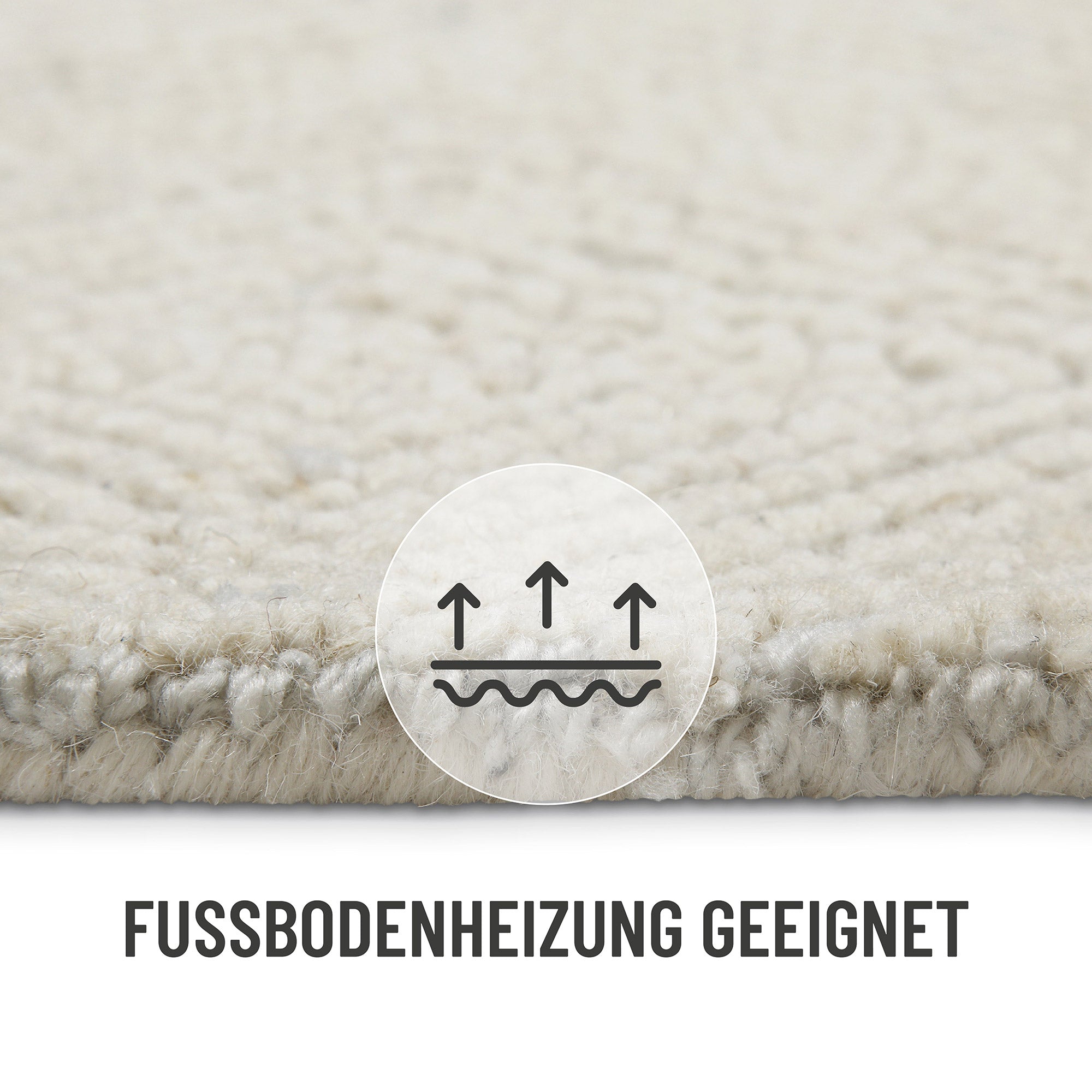 Kurzflor Teppich Rund Elfenbein "Hamptons THIRTYTHREE" WECONhome