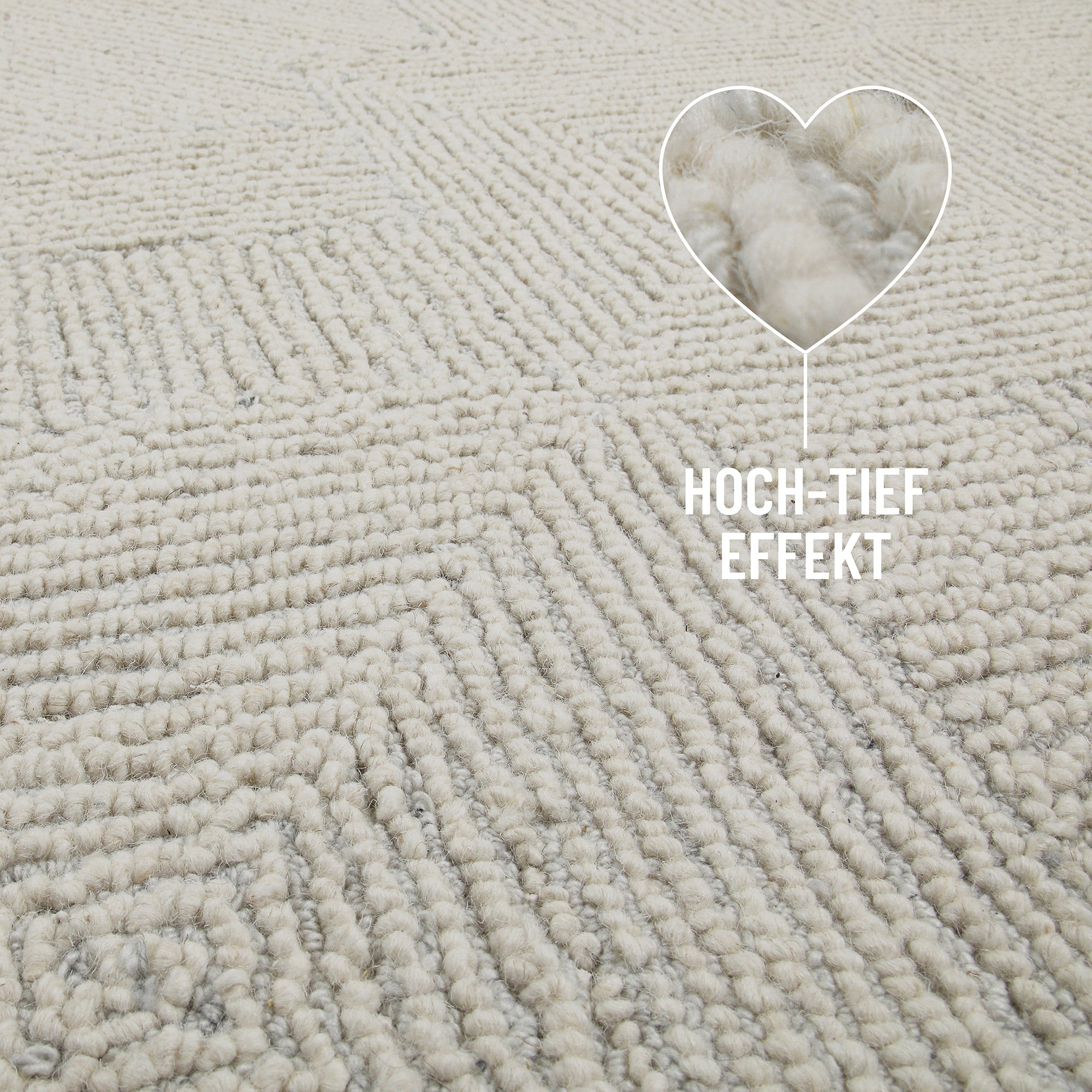 Kurzflor Teppich Elfenbein "Hamptons THIRTYTHREE" WECONhome