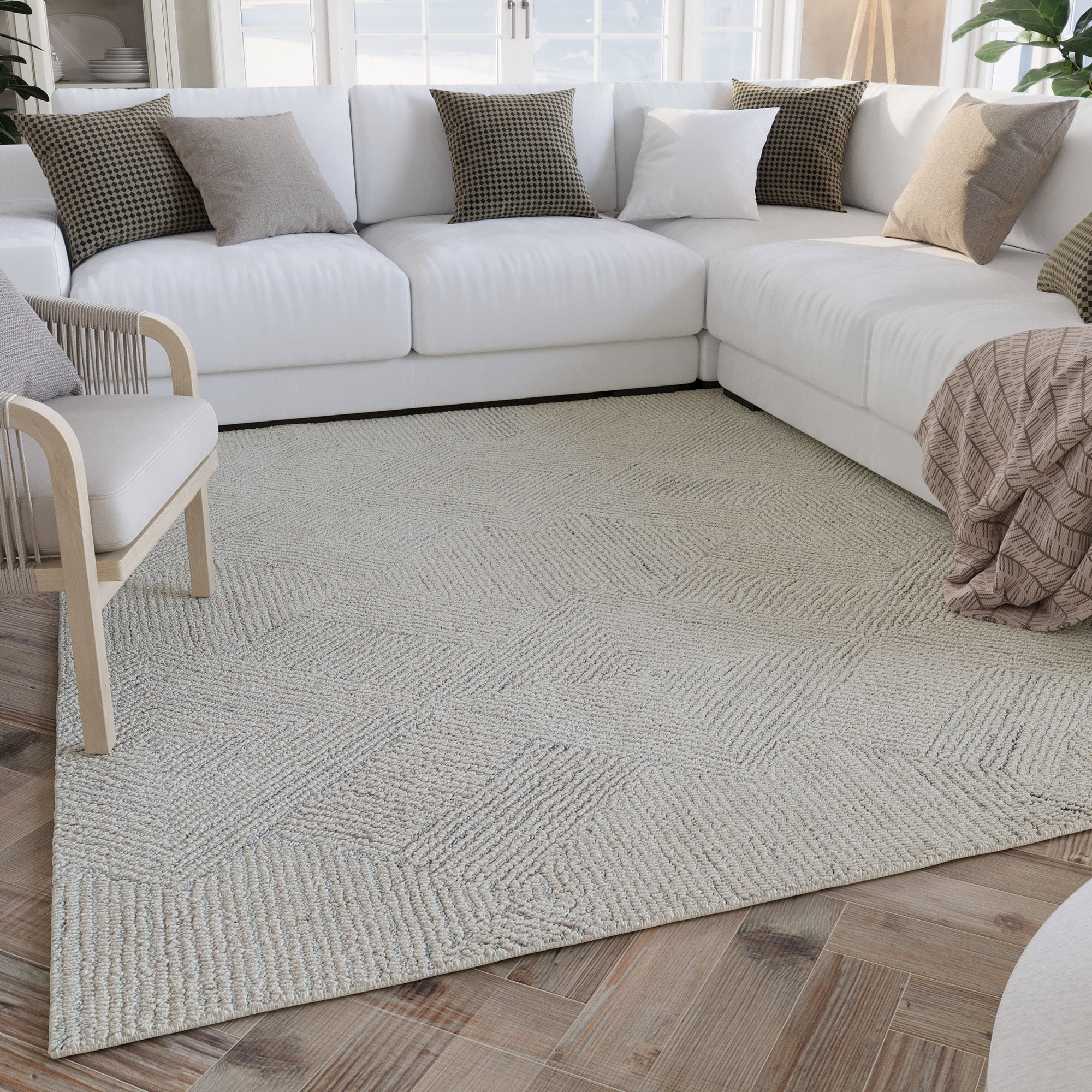 Kurzflor Teppich Elfenbein "Hamptons THIRTYTHREE" WECONhome