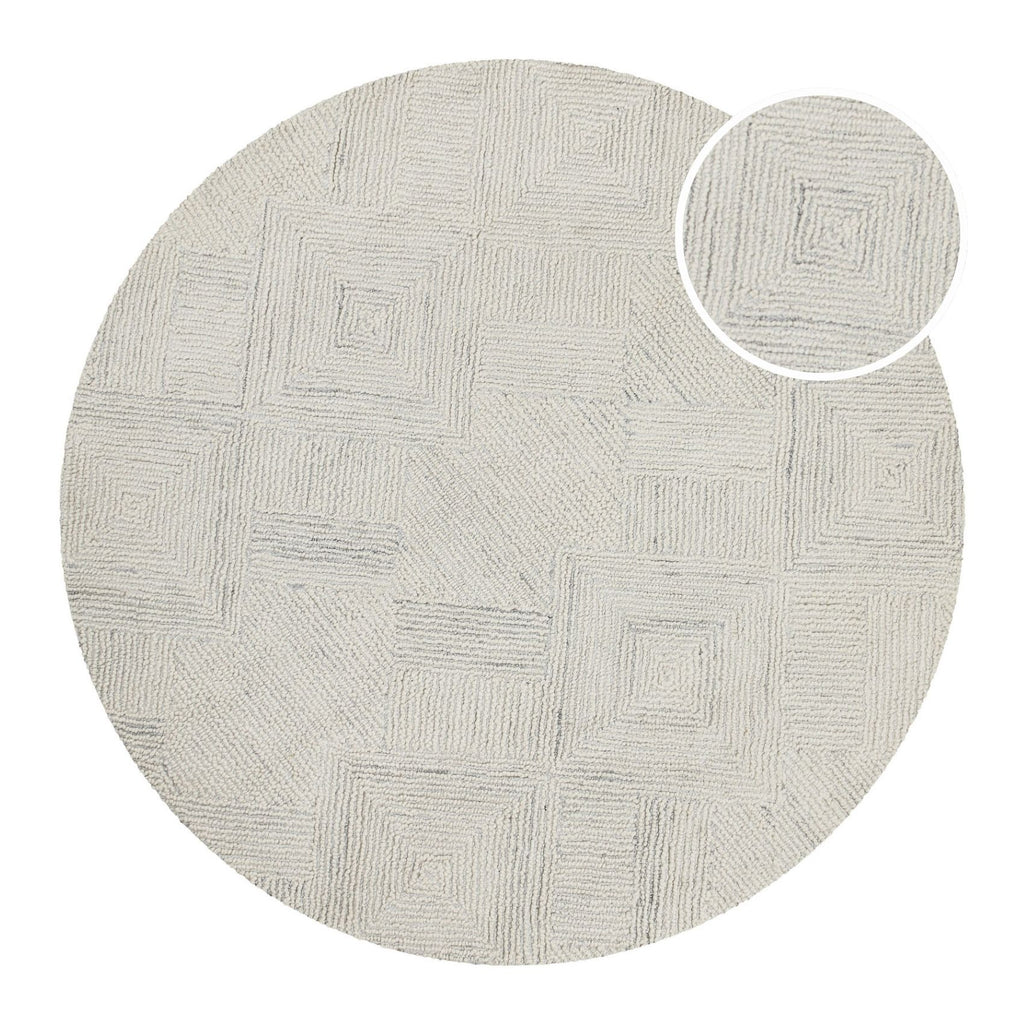 Kurzflor Teppich Rund Elfenbein "Hamptons THIRTYTHREE" WECONhome