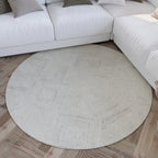 Kurzflor Teppich Rund Elfenbein "Hamptons THIRTYTHREE" WECONhome