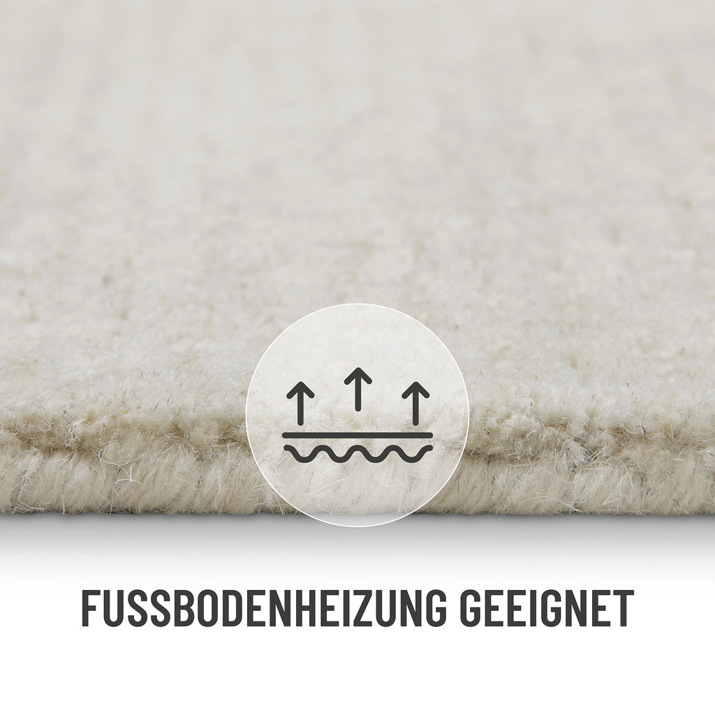 Kurzflor Teppich Rund Creme Weiß "Hamptons THIRTYTWO" WECONhome