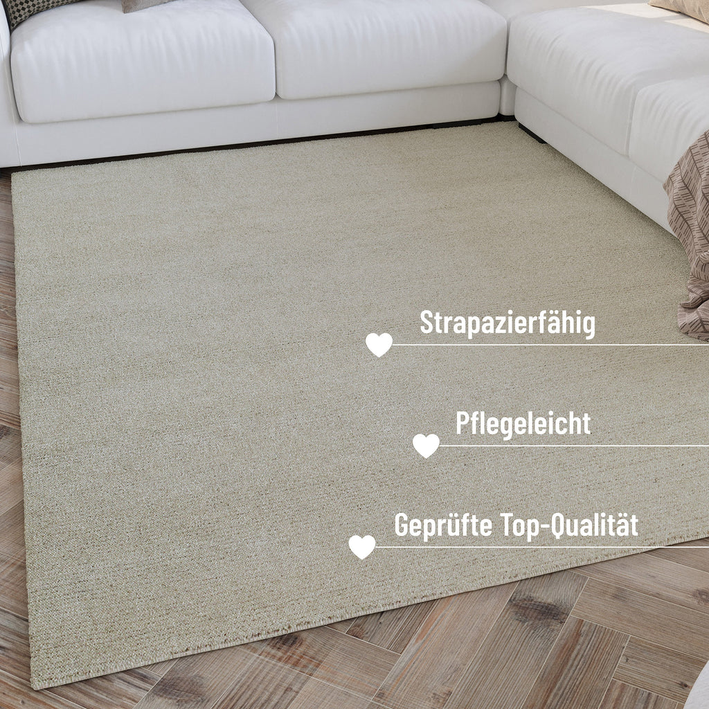 Kurzflor Teppich Creme Weiß "Hamptons THIRTYTWO" WECONhome