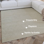 Kurzflor Teppich Rund Creme Weiß "Hamptons THIRTYTWO" WECONhome