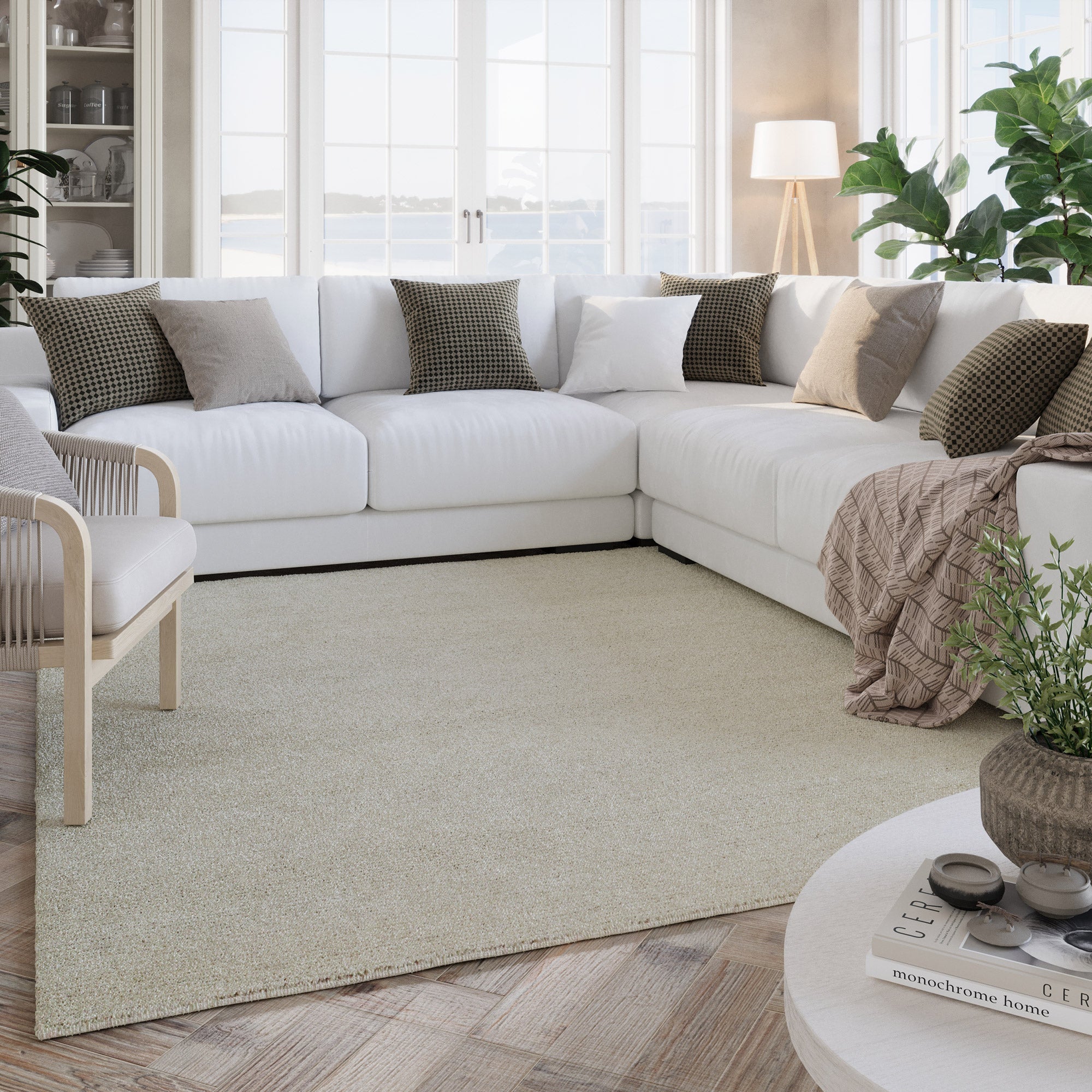 Kurzflor Teppich Creme Weiß "Hamptons THIRTYTWO" WECONhome