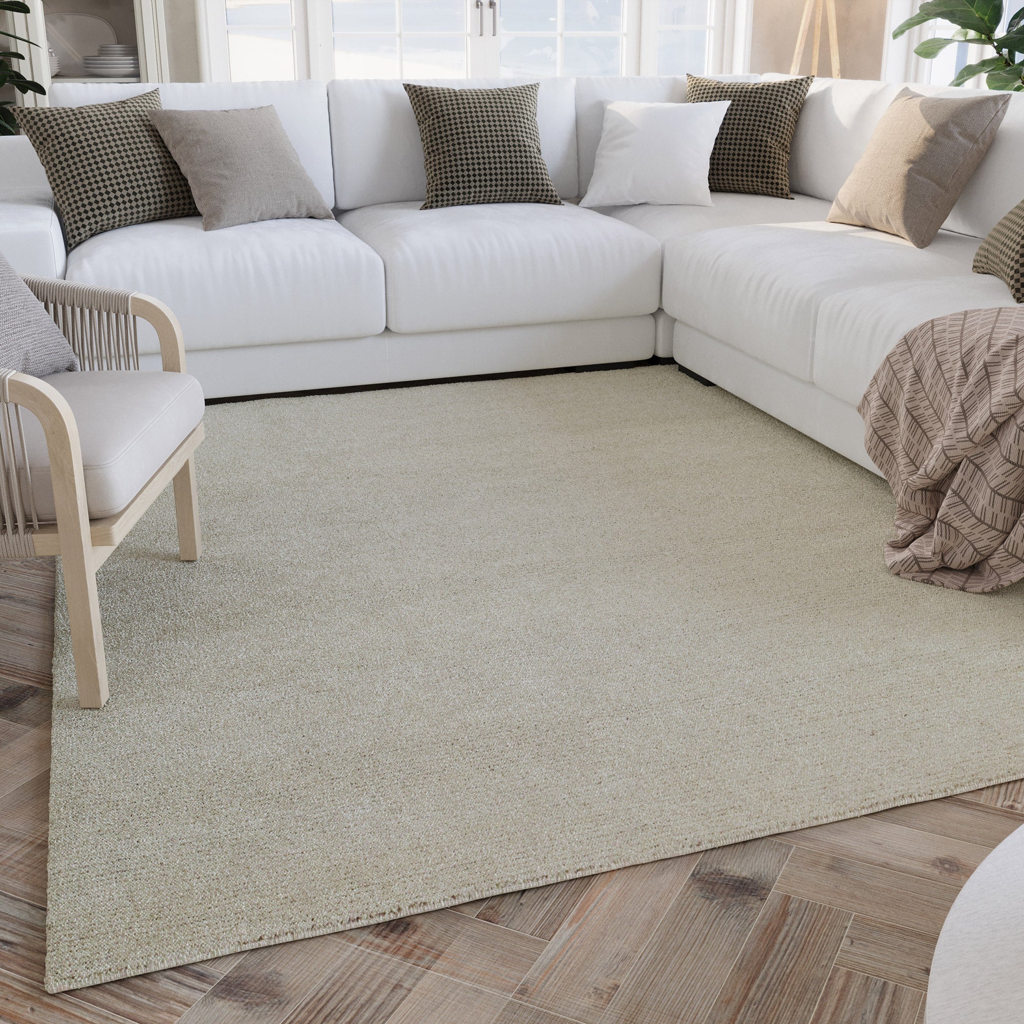 Kurzflor Teppich Creme Weiß "Hamptons THIRTYTWO" WECONhome