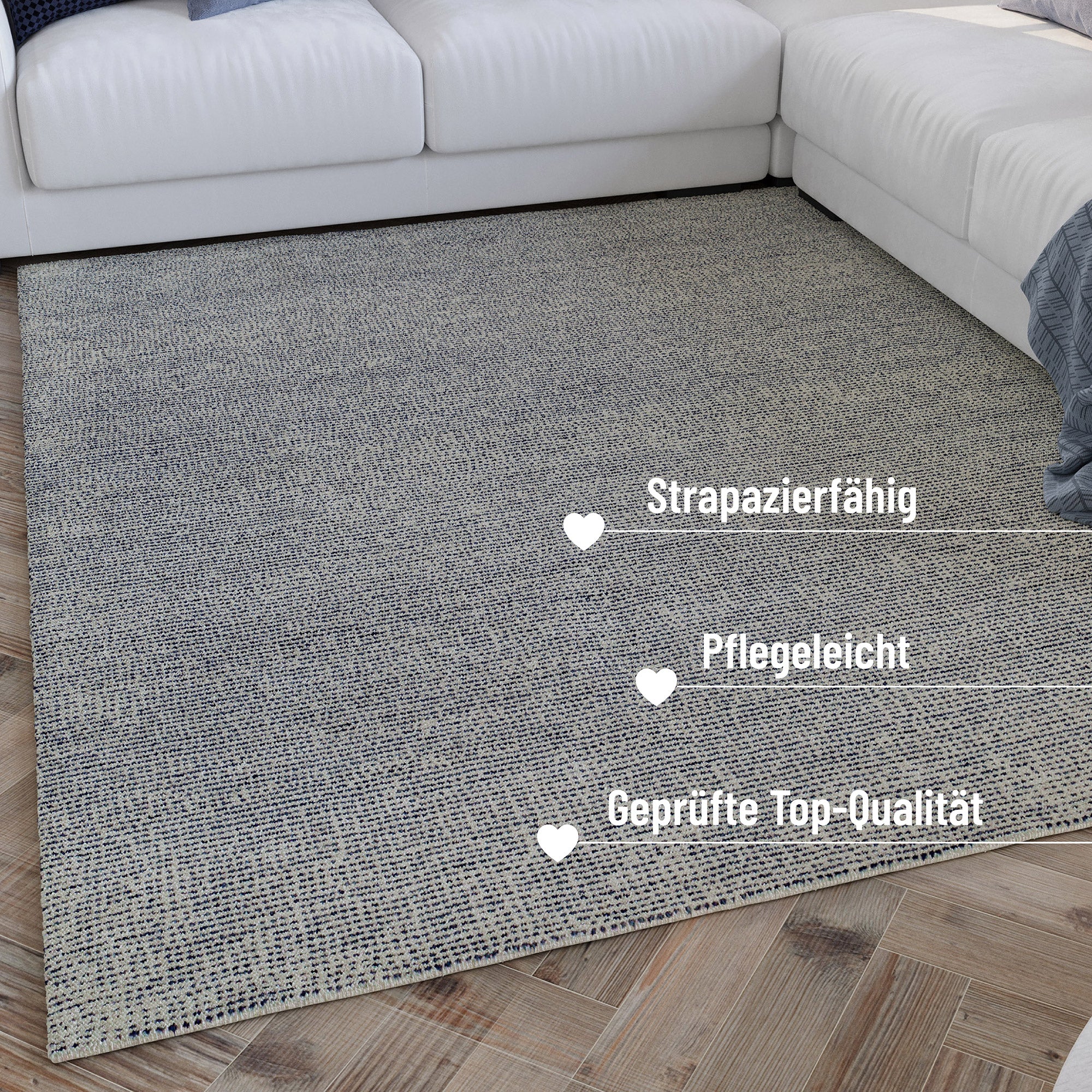 Kurzflor Teppich Blau "Hamptons THIRTYTWO" WECONhome