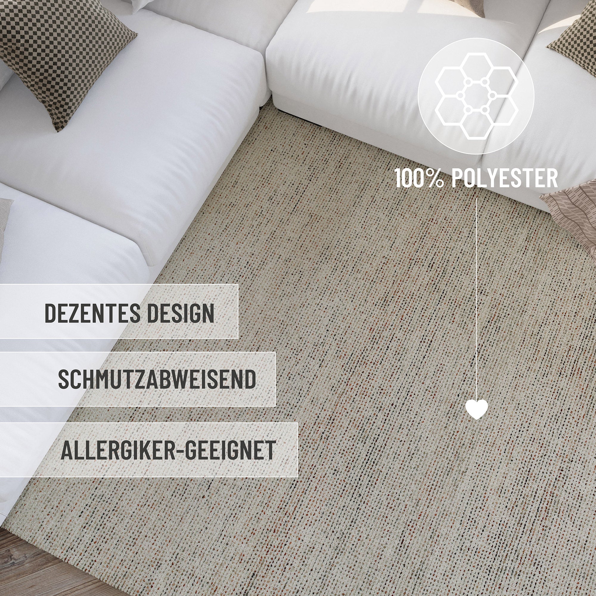 Kurzflor Teppich Multi Pastell "Hamptons THIRTYTWO" WECONhome