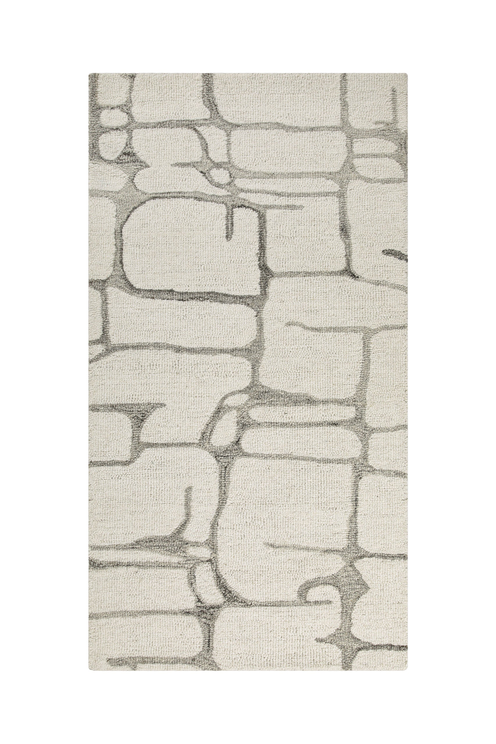 Kurzflor Teppich Creme Weiß aus Schurwolle "Hamptons TWELVE" WECONhome