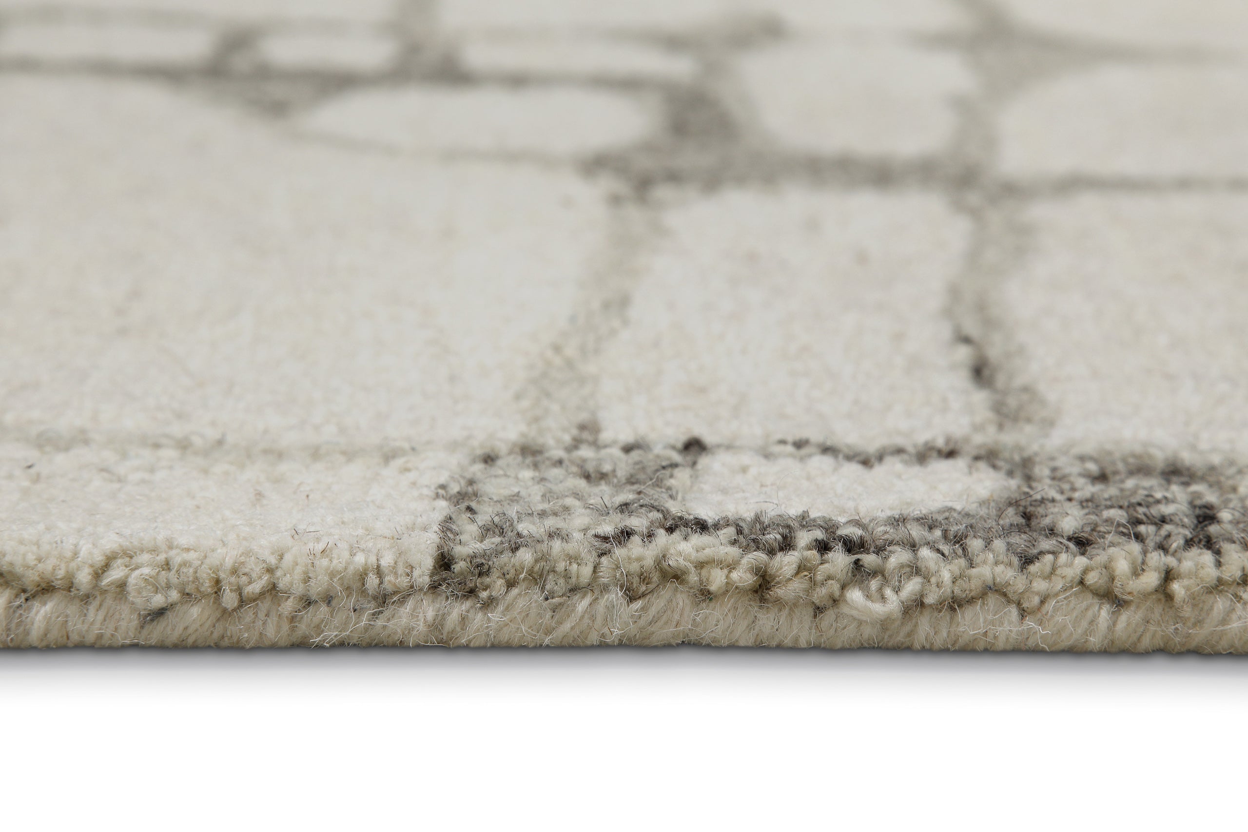Kurzflor Teppich Rund Creme Weiß aus Schurwolle "Hamptons TWELVE" WECONhome