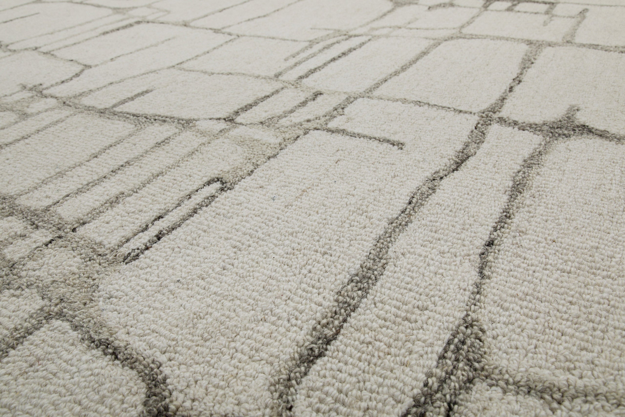 Kurzflor Teppich Rund Creme Weiß aus Schurwolle "Hamptons TWELVE" WECONhome