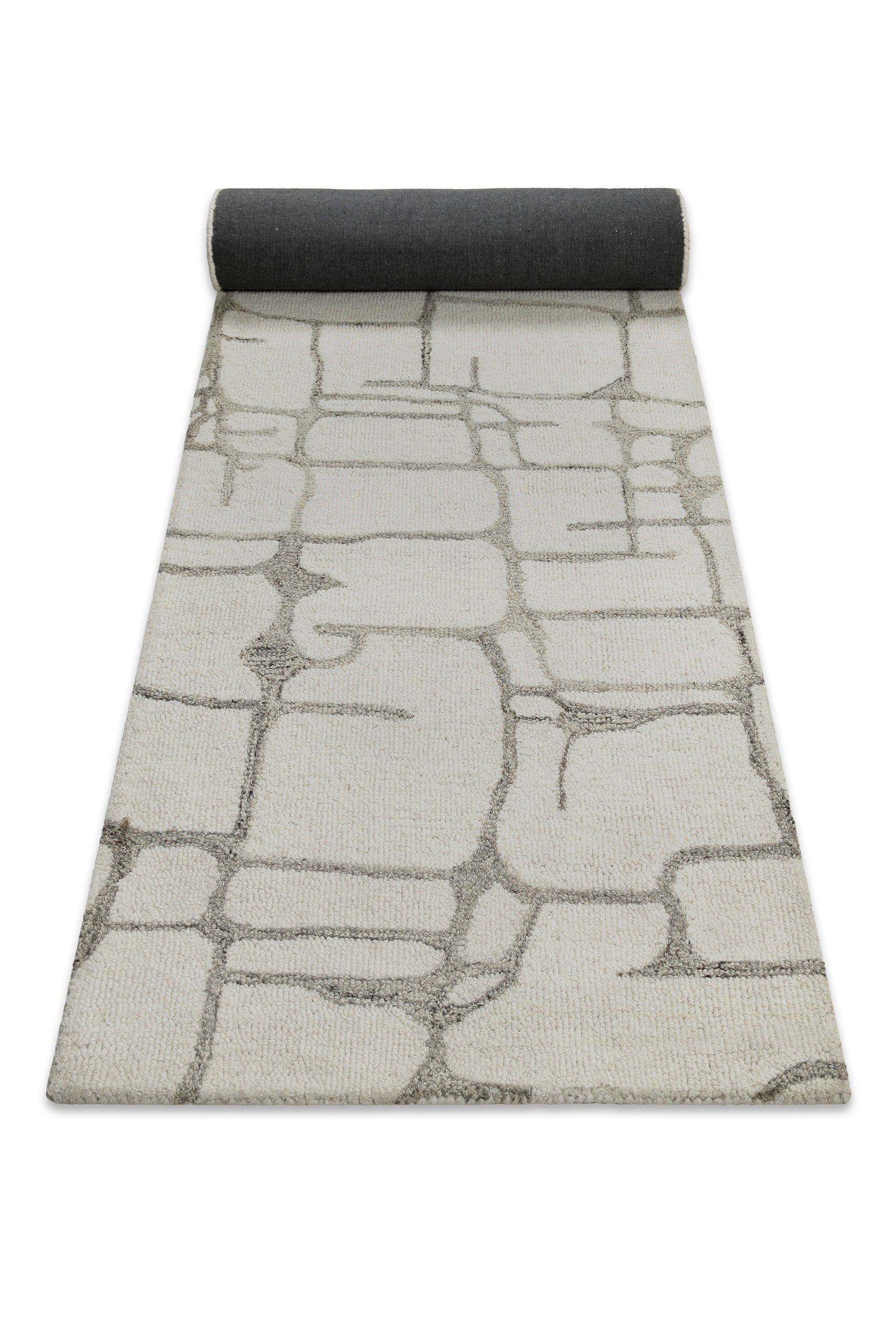 Kurzflor Teppich Creme Weiß aus Schurwolle "Hamptons TWELVE" WECONhome