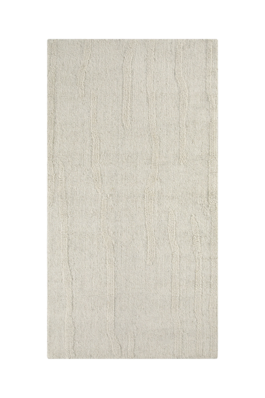 Kurzflor Teppich Creme Weiß aus Schurwolle "Hamptons TWENTY" WECONhome