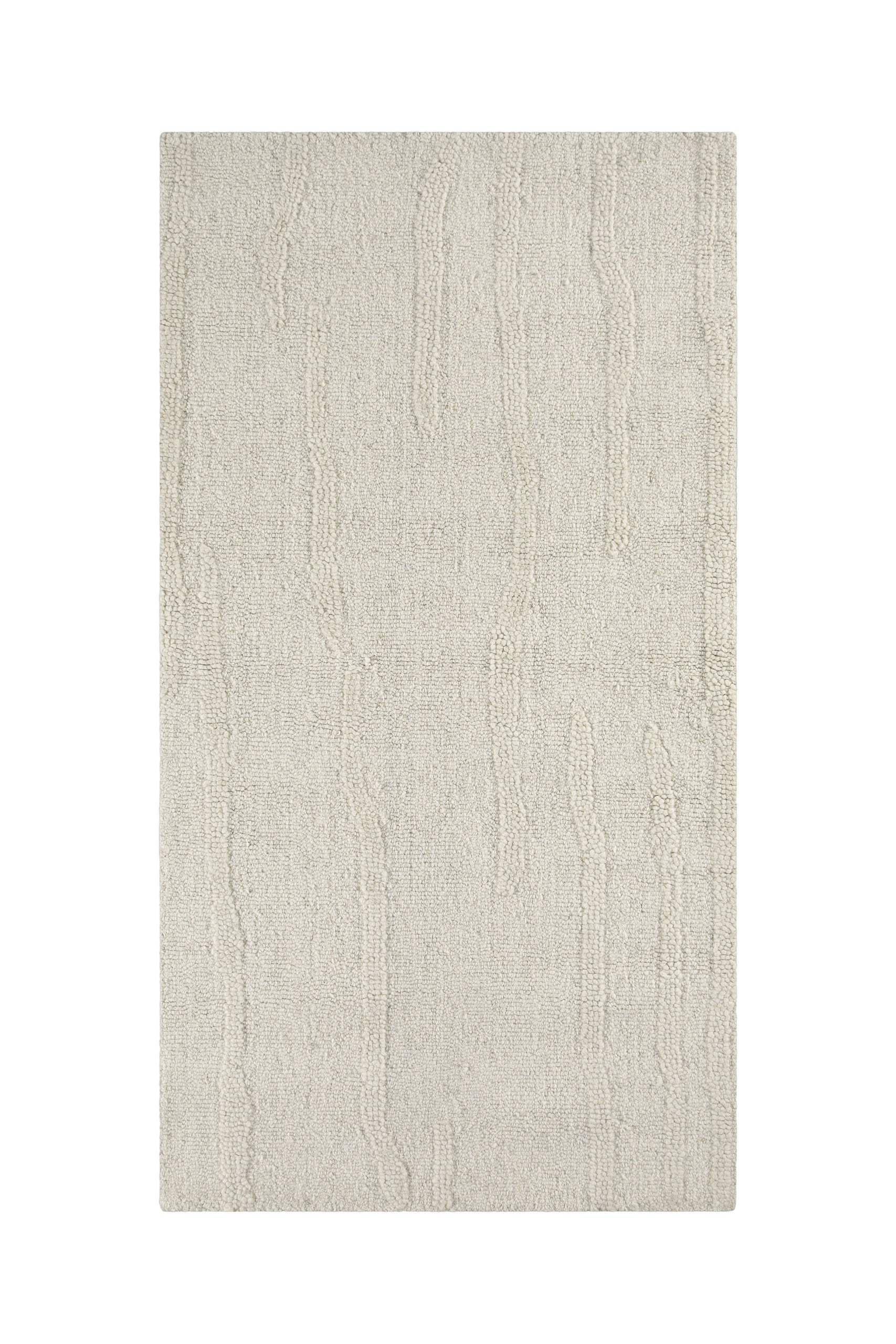 Kurzflor Teppich Creme Weiß aus Schurwolle "Hamptons TWENTY" WECONhome