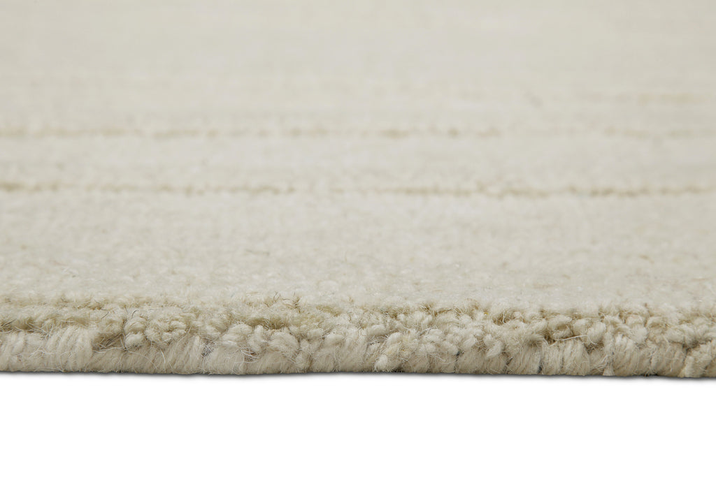 Kurzflor Teppich Creme Weiß aus Schurwolle "Hamptons TWENTY" WECONhome