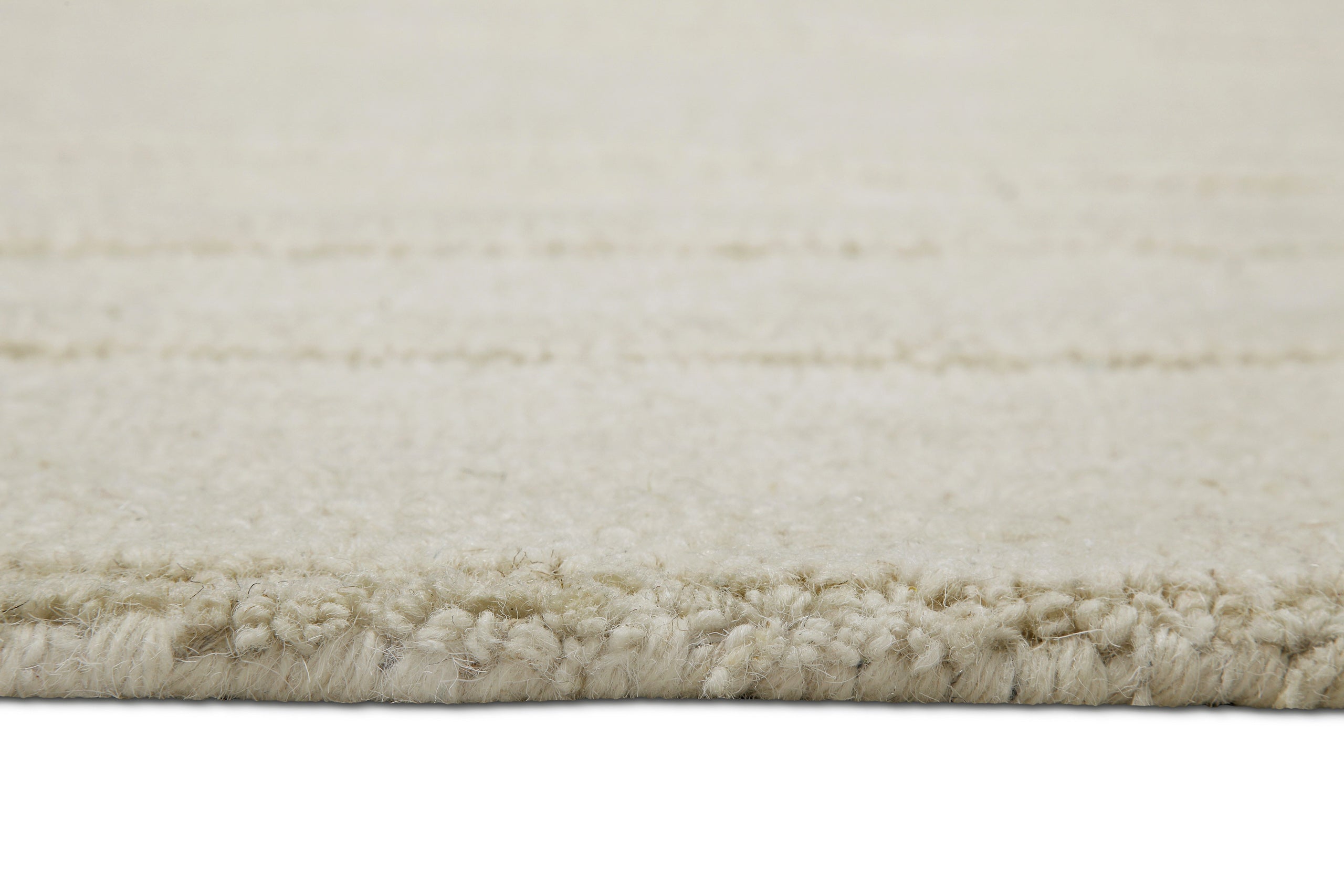 Kurzflor Teppich Creme Weiß aus Schurwolle "Hamptons TWENTY" WECONhome