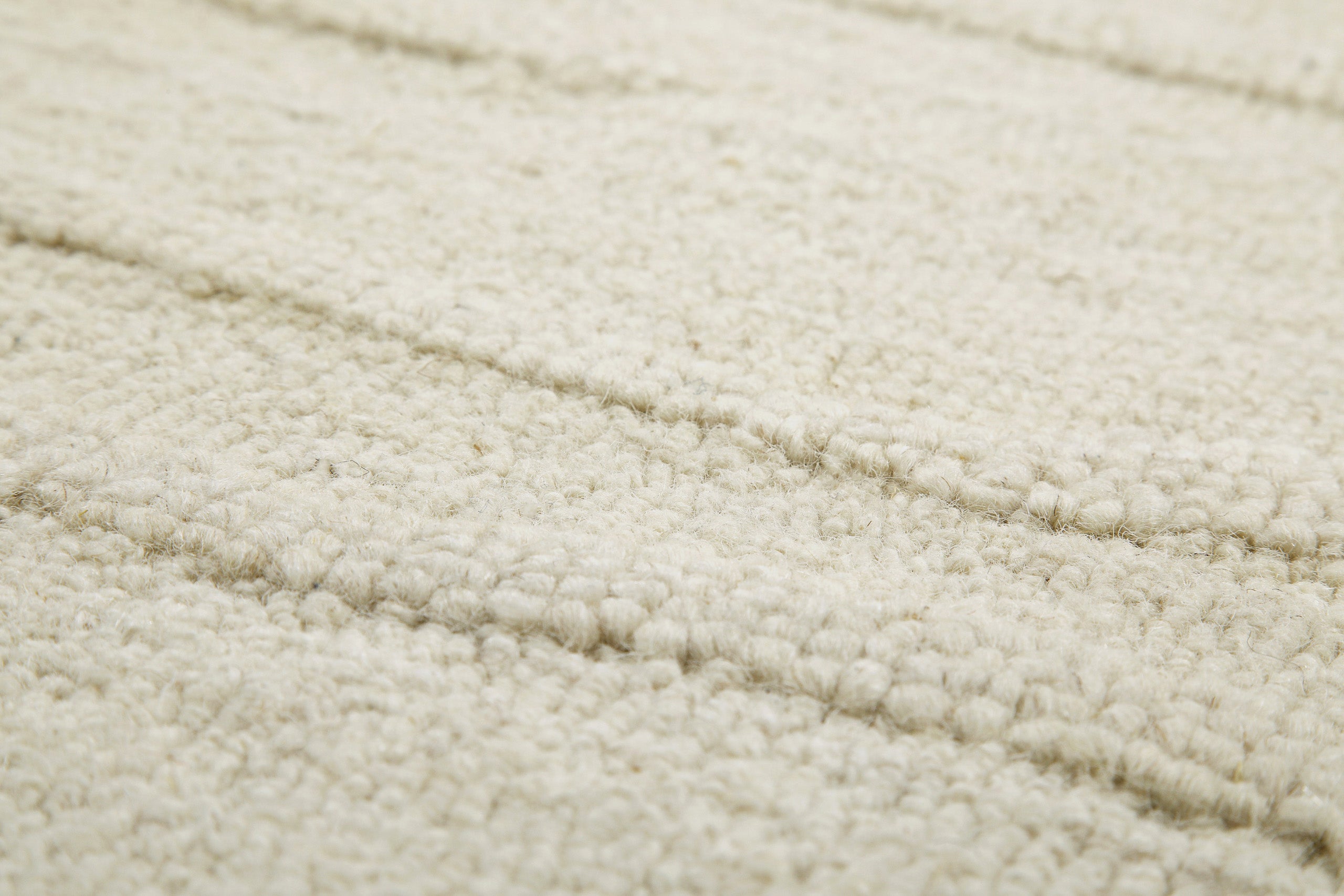 Kurzflor Teppich Creme Weiß aus Schurwolle "Hamptons TWENTY" WECONhome