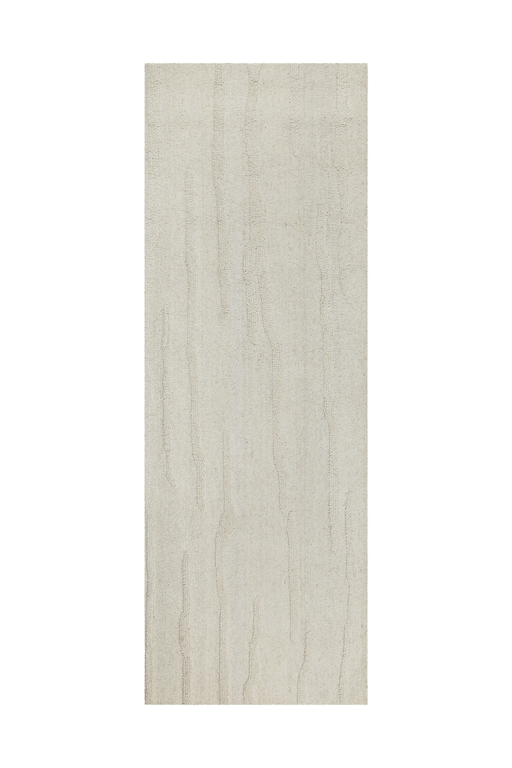 Kurzflor Teppich Creme Weiß aus Schurwolle "Hamptons TWENTY" WECONhome
