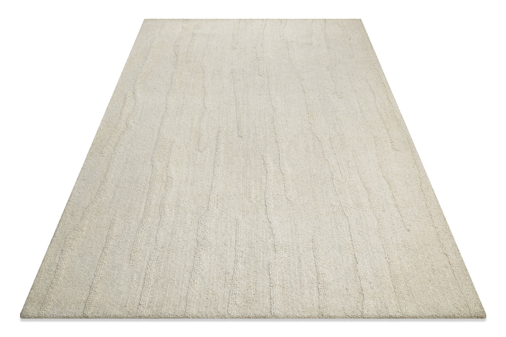 Kurzflor Teppich Creme Weiß aus Schurwolle "Hamptons TWENTY" WECONhome