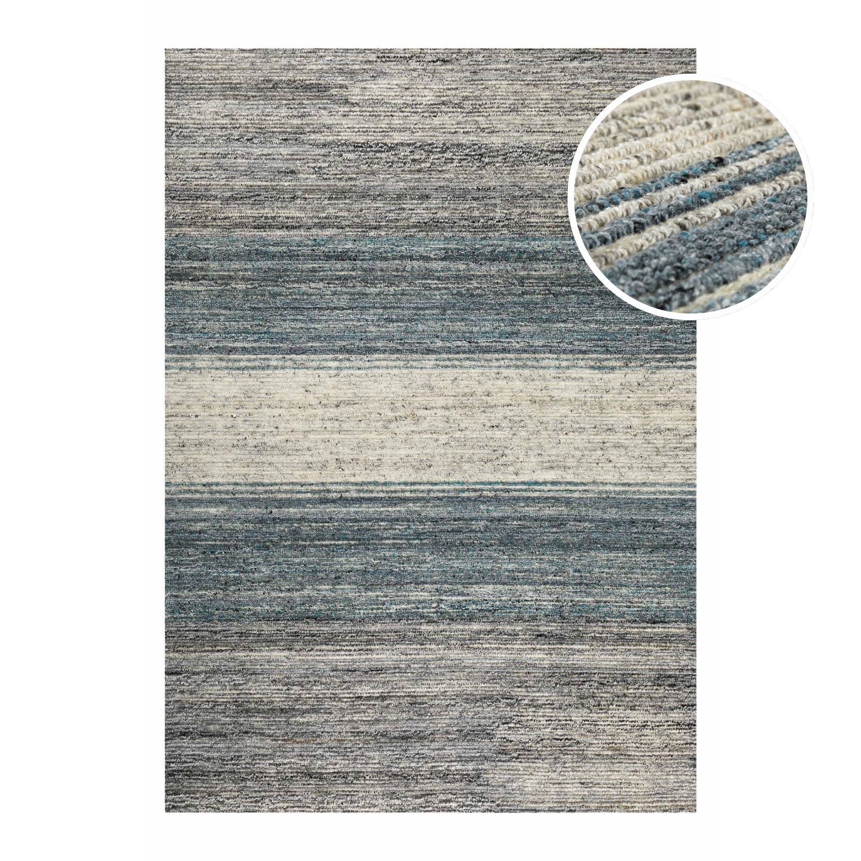 Kurzflor Teppich Grau Blau meliert "Hamptons TWENTYFOUR" WECONhome