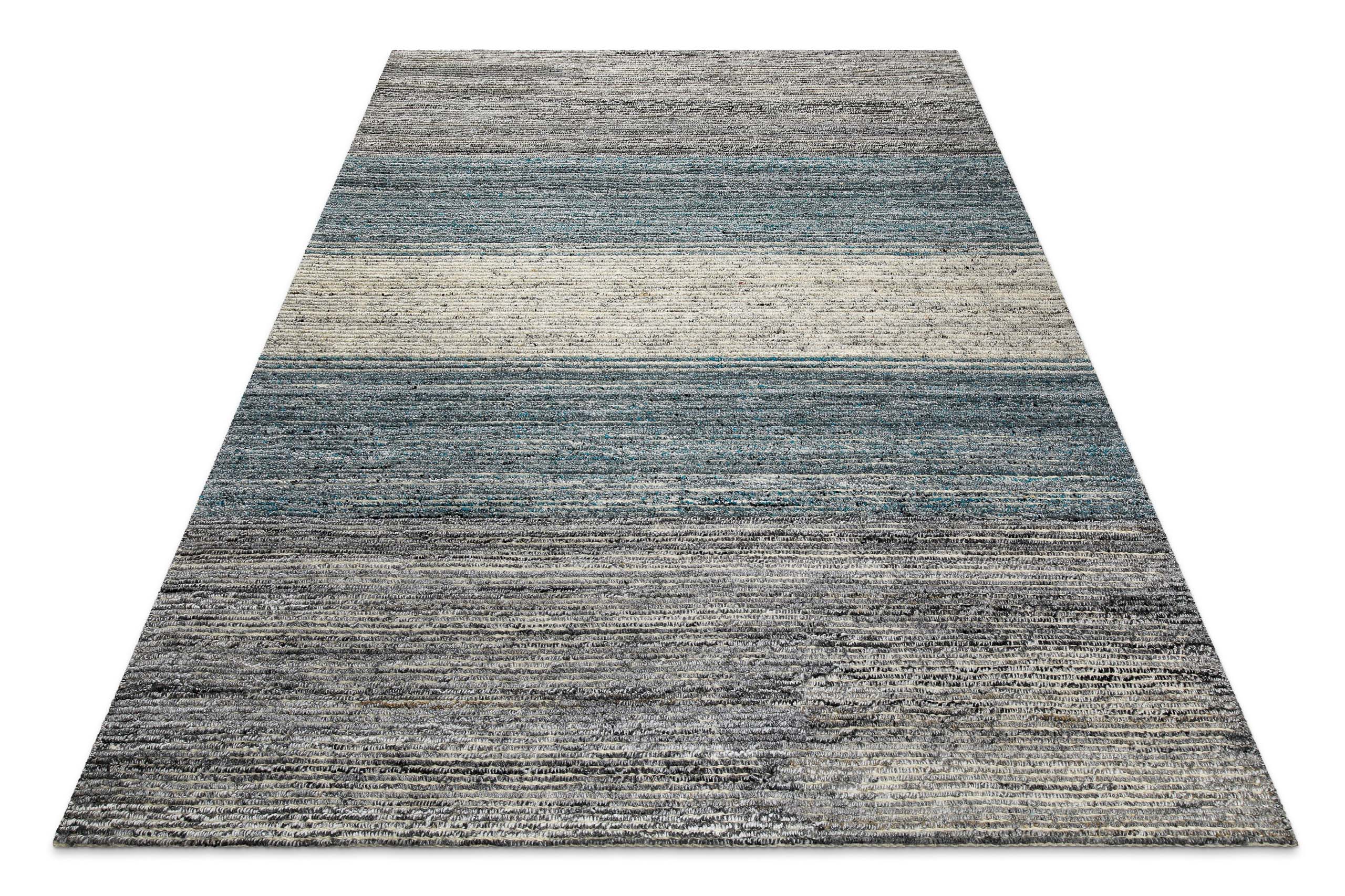 Kurzflor Teppich Grau Blau meliert "Hamptons TWENTYFOUR" WECONhome