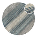 Kurzflor Teppich Rund Grau Blau meliert "Hamptons TWENTYFOUR" WECONhome
