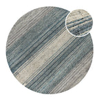 Kurzflor Teppich Rund Grau Blau meliert "Hamptons TWENTYFOUR" WECONhome