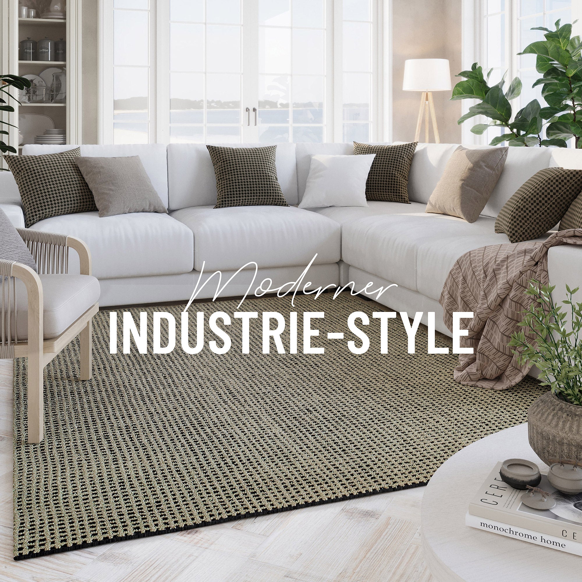 Kurzflor Teppich Sand Beige "Hamptons TWENTYNINE" WECONhome